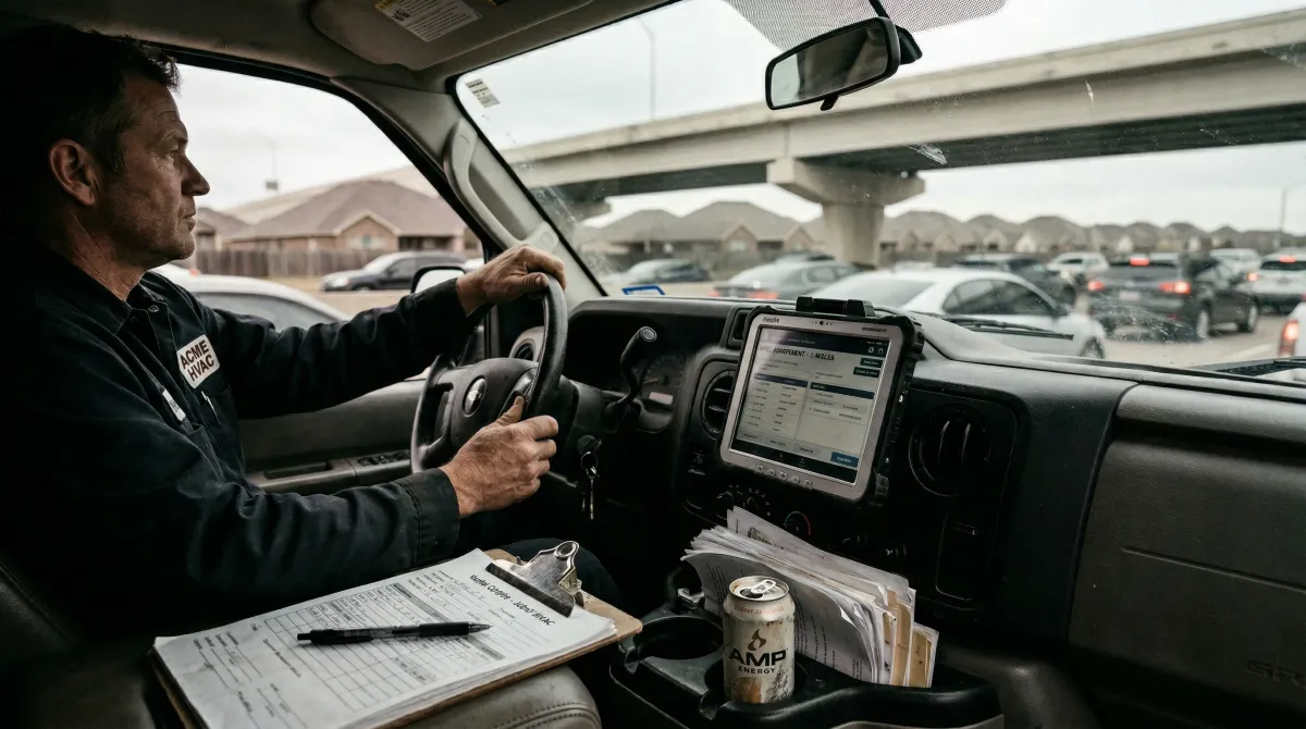 HVAC Dispatch Efficiency: How Windshield Time Kills Revenue Per Truck