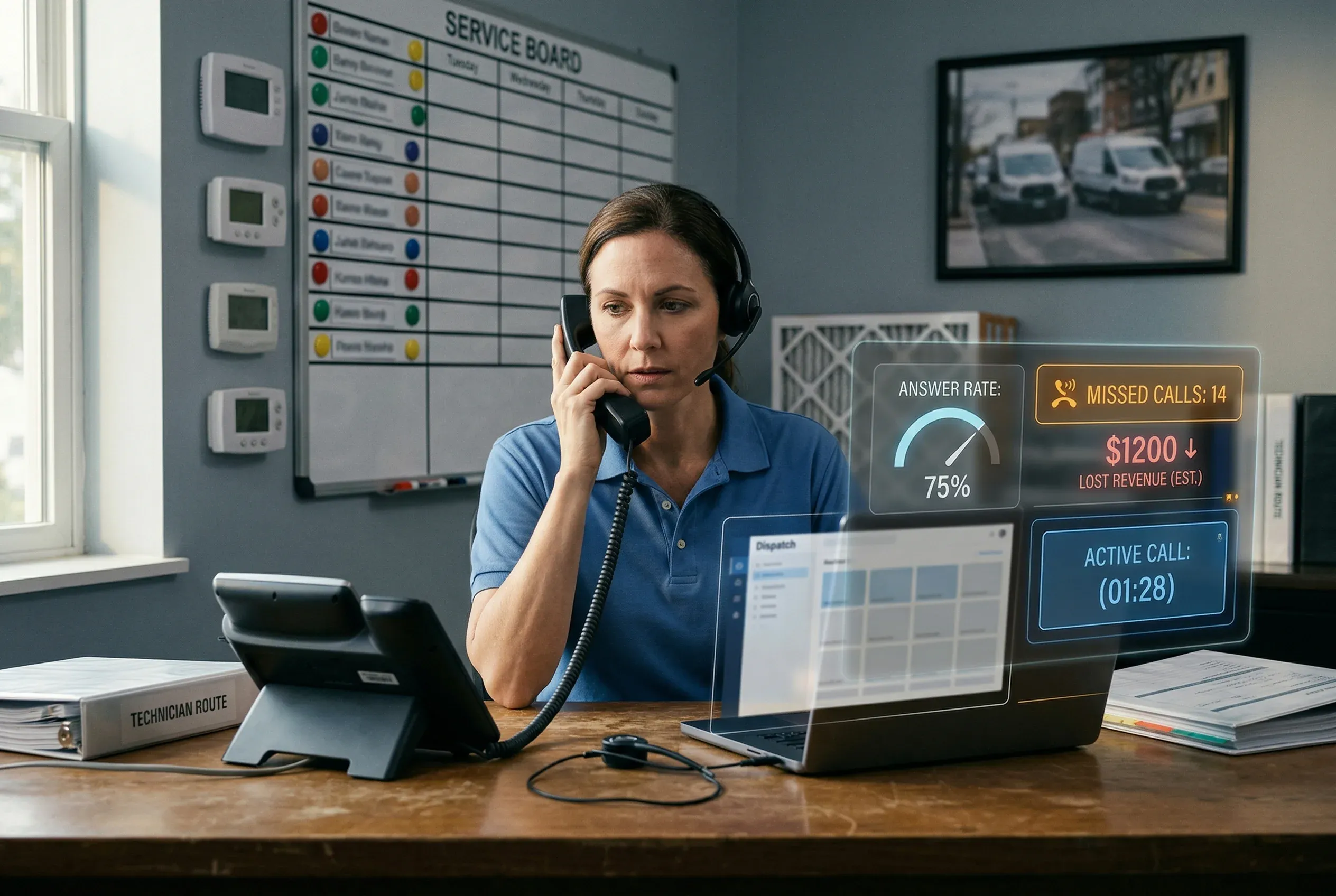 Inbound calls being handled at the front desk